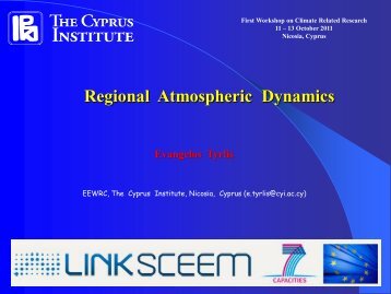 Regional Atmospheric Dynamics - LinkSCEEM