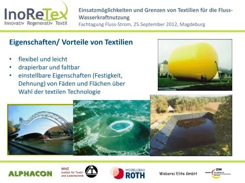 EinsatzmÃ¶glichkeiten und Grenzen von Textilien fÃ¼r die Fluss