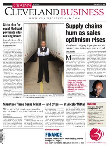 Supply chains hum as sales optimism rises - Crain's Cleveland ...