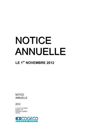 Notice annuelle 2012 - Cogeco