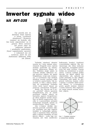 Inwerter sygnaÃ…Â‚u wideo - AVT-335 - Elektronika Praktyczna