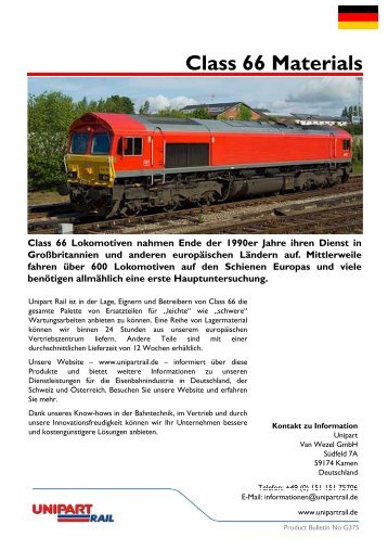 Class 66 Ersatzteile - Unipart Rail