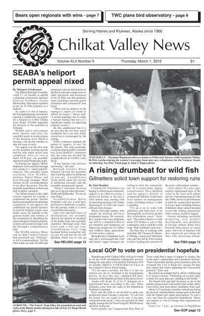 TWC plans bird observatory - page 9 - Chilkat Valley News