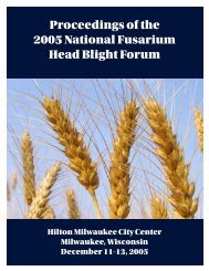 Proceedings of the 2005 National Fusarium Head Blight Forum - U.S ...