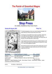 STOP PRESS - The Parish of Greenford Magna