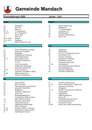 Veranstaltungenskalender 09 Mandach - Gemeinde Mandach