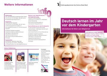 Broschüre Deutsch lernen im Jahr vor dem Kindergarten - Riehen
