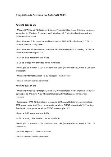AutoCAD 2013 Requisitos de Sistema.pdf - Autodesk International ...