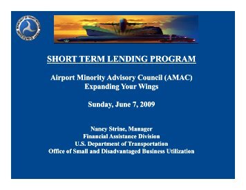 USDOT Short Term Lending Nancy Strine - AMAC