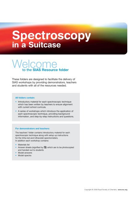 Spectroscopy in a Suitcase - Royal Society of Chemistry