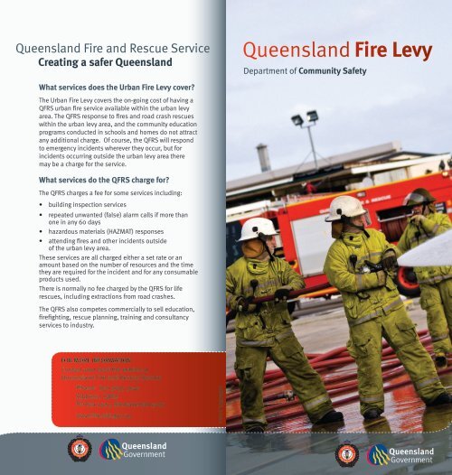 Urban Fire Levy Brochure Queensland Fire and Rescue Service