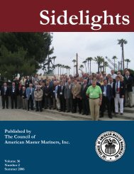 Sidelights Summer 2006 - Council of American Master Mariners
