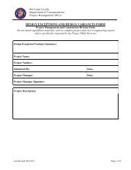 design exceptions and design variances form - Maricopa County ...