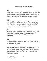 First Grade Math Messages 4-1 Think about yesterday's weather. Do ...