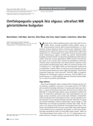 Omfalopaguslu yapÄ±ÅÄ±k ikiz olgusu - Diagnostic and Interventional ...