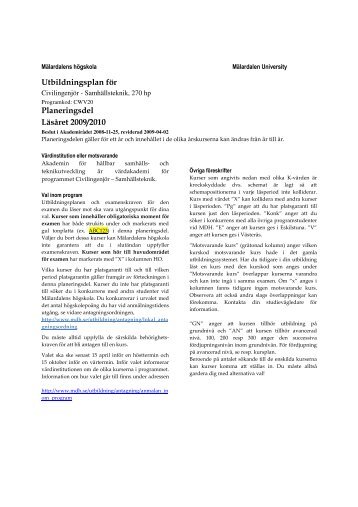 Civilingenjör – Samhällsteknik, 300 hp (pdf 233 kB) - Mälardalens ...