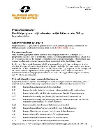 (GKN01), Västerås (pdf 210 kB) - Mälardalens högskola