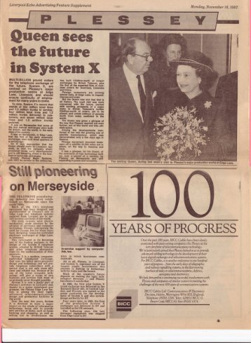 The Queen's visit to Plessey in 1987 as featured in the ... - Edge Lane