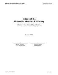 Bylaws of the Huntsville Alabama L5 Society - Chapters - National ...