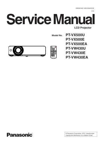 SERVICE MANUAL PT-VX500/VW430 - Panasonic