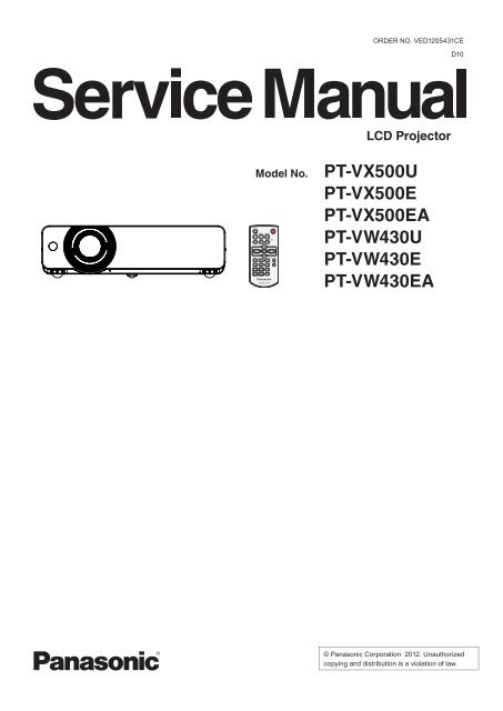 SERVICE MANUAL PT-VX500/VW430 - Panasonic