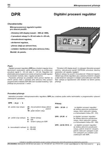 DigitÃ¡lnÃ­ procesnÃ­ regulÃ¡tor - M Elektronika