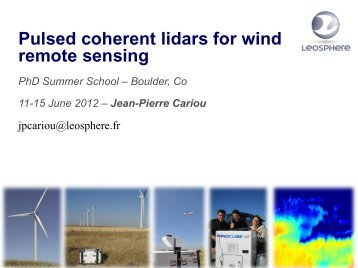 Pulsed Coherent Lidars for Wind Remote Sensing - RASEI