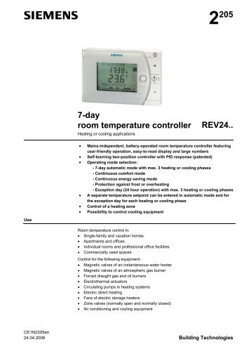 2205 7-day room temperature controller REV24.. - Logitron