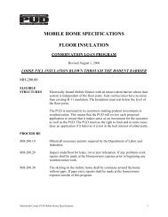 mobile home specifications floor insulation - Snohomish County PUD