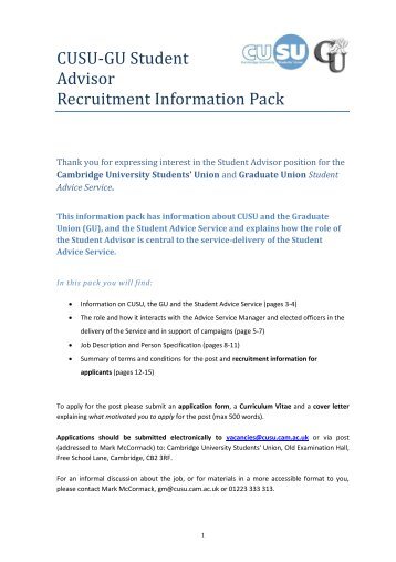 Application Information Pack - Cambridge University Students ...