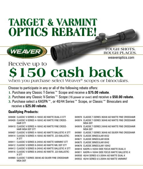 TargeT & VarminT OpTics rebaTe! MidwayUSA