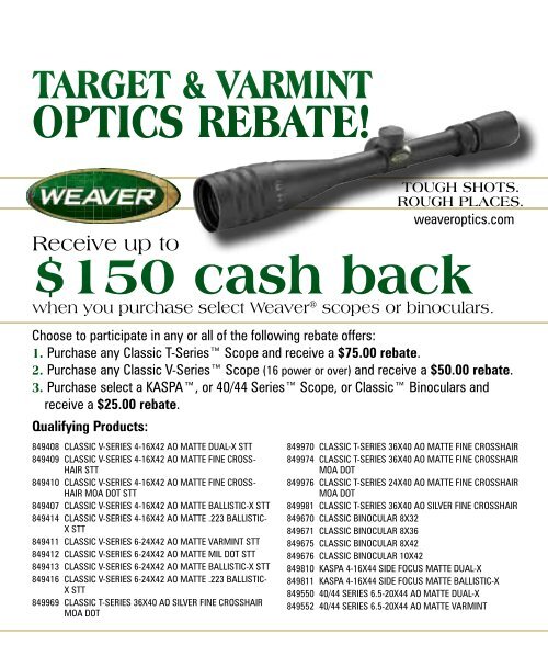 TargeT & VarminT OpTics rebaTe! - MidwayUSA