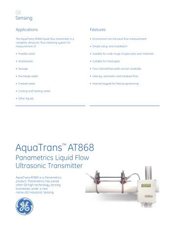 GE Panametrics' AquaTrans AT868 ultrasonic flowmeter