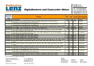 Camcorder und Digital-Kamera Akkus PDF - Batterien Lenz