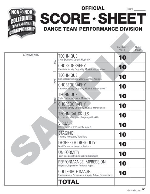 nca & nda competition rule book for college teams - National ...