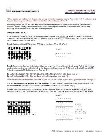 ?? ABACUS: MYSTERY OF THE BEAD - Division Revision Examples