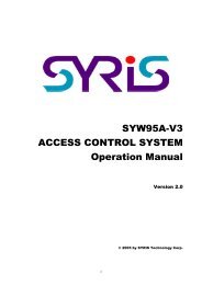 SYW95A-V3 ACCESS CONTROL SYSTEM Operation Manual