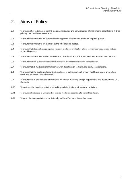 Safe and Secure Handling of Medicines Within ... - GGC Prescribing