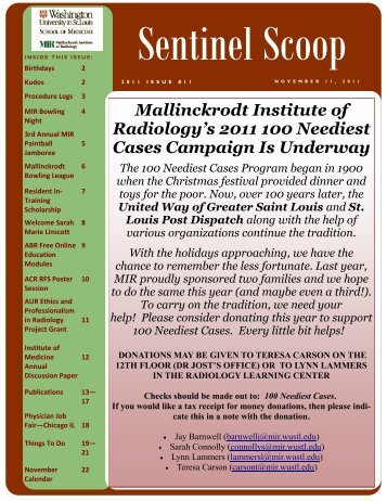 Resident-in-Training Scholarship - Mallinckrodt Institute of Radiology