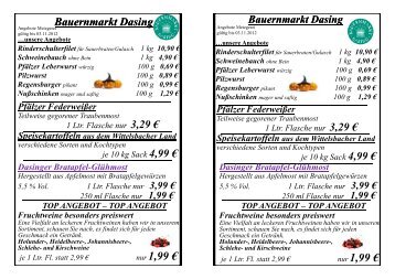 Wochen - Bauernmarkt Dasing