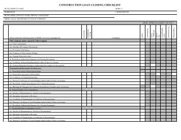 construction loan closing checklist - Missouri Housing Development ...