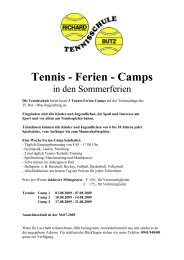 Tennis - Ferien - Camp - TC Rot-Blau Regensburg