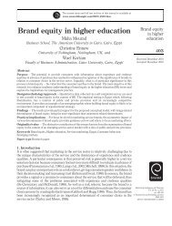 Brand equity in higher education - Emerald