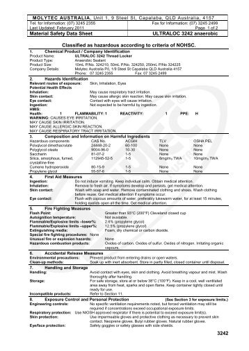 MSDS 3242 - Molytec