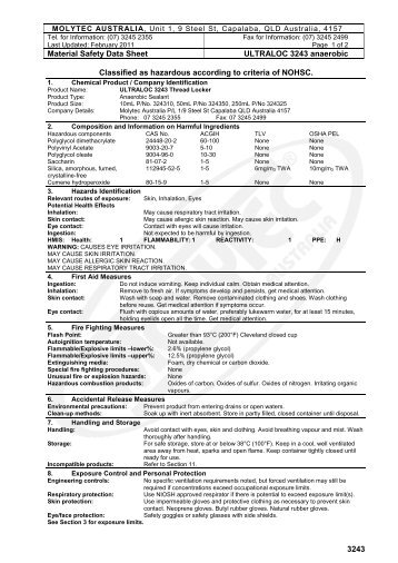 MSDS 3243 - Molytec