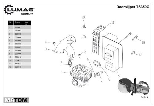 Doorslijper TS350G - Matom