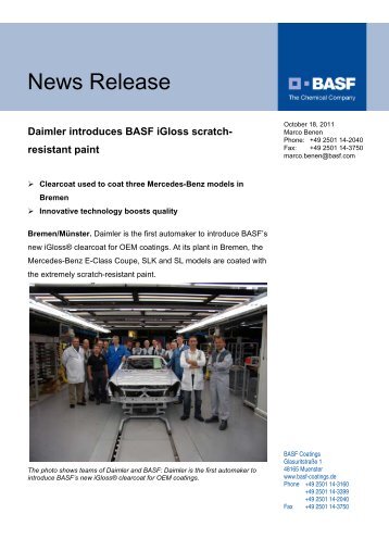 Daimler introduces BASF iGloss scratch ... - BASF Coatings GmbH