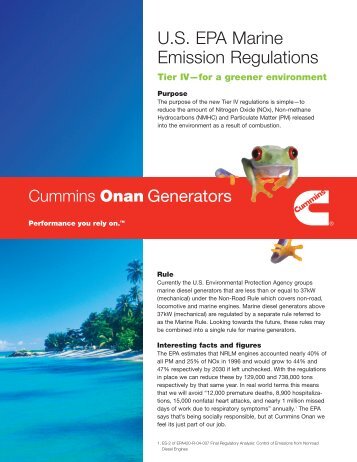 U.S. EPA Marine Emission Regulations - Cummins Onan