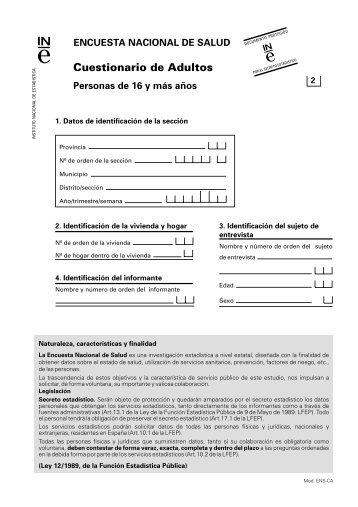 Cuestionario de adultos (16 y mÃ¡s aÃ±os) (Fichero PDF 404 kb.)