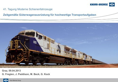 Der Knorr-Bremse Konzern - Schienenfahrzeugtagung Graz